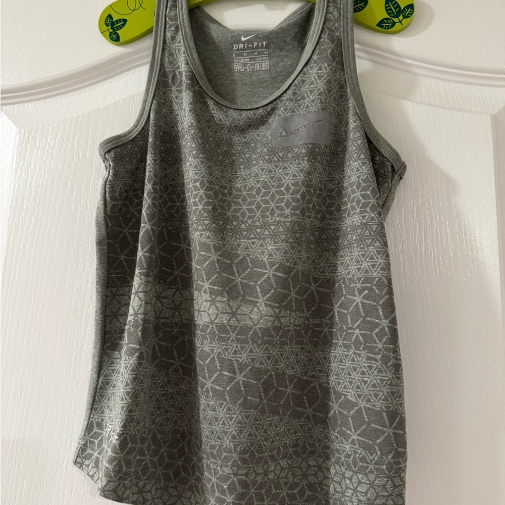Nike Women's Geometric Gray Dri-Fit Tank Top